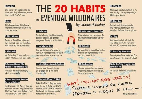 The 20 habits of eventual millionaires. cnb.cx/2eNF3as