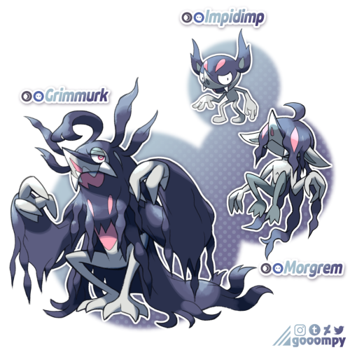 gooompy:Some Fakemon designs I finished up last month for spooky season! Goomy > Sliggoo > GoolossalI first designed the Goomy about a year ago and have been stalling on the evolutions ever since, but I’ve finally gotten to them. Felt fitting