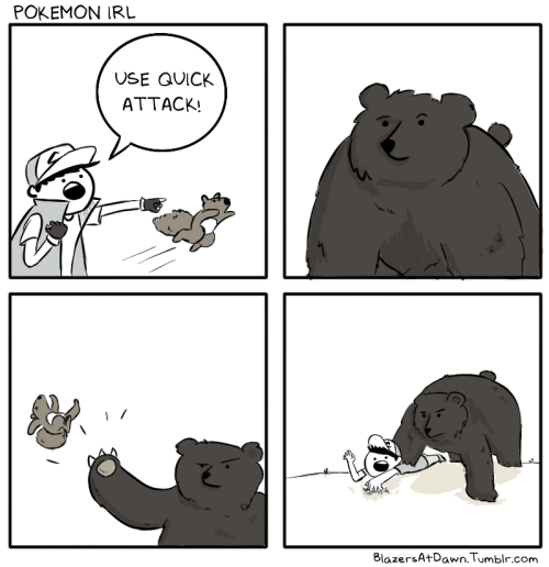 sporkoftitan:feathersmoons:blazersatdawn:Grizzly bear used maulIt’s super effective!okay but squirrel girl attacks aren&