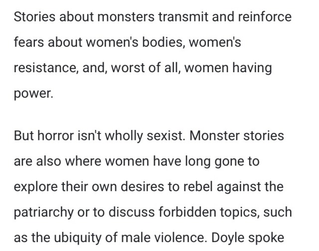 gorgonapologist:  &ldquo;[&hellip;] women have an affinity for horror, they