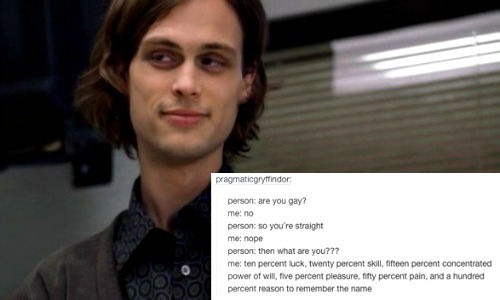 lesbianclaryfray - bisexual Spencer Reid + tumblr text posts