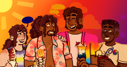 pumpkinrings:sometimes a post can be for pride month, hot gordon summer, AND sunburnt benrey summer 