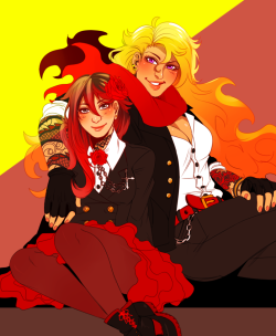 Xuunies:  Chained Rose Au Ruby And Yang For Xekstrin ;^)