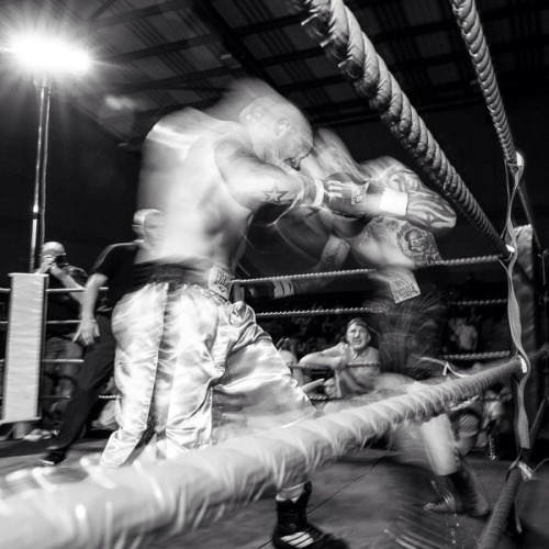 Boom! More from the ringside of unlicensed boxing in the North East. © Paul Alexander Knox