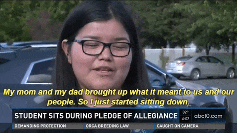 Student's grades lowered for sitting during Pledge of Allegiance