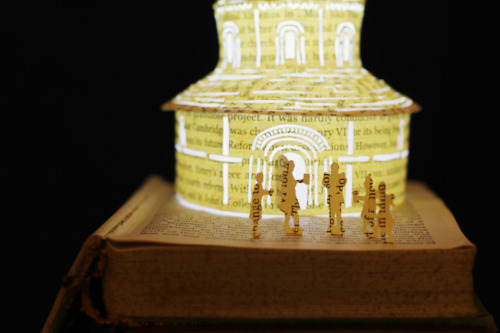 The Round Church, Cambridge book sculpture by Justin Rowe. One of six paper sculptures created for t