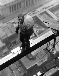 historicaltimes:  A Worker on beam of building at 40 Wall Street, 1930 
