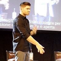 philesler:  Jensen trying to get rid of glitter 