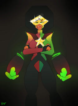 r4drawings:  So I watched SU and that moment when Garnet slid over to Peridot and said “wanna fuse?” just made my mind go wild I’m dubbing this Perinet kinda made the design up as I went but pretty happy with how It turned out 