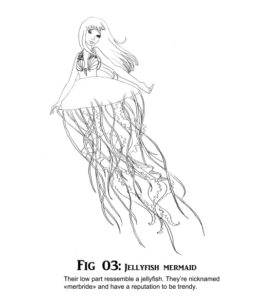 Mermay, third iteration .  In “Jellyfish princess”, jellyfishes are compared to bride dr