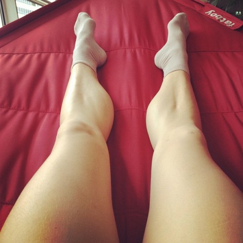 momssexybody:I love moms powerful feminine legs and the socks on her sexy feet! They make me hot eve