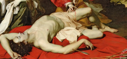 brittlebodies:    St. Sebastian tended by the Holy Irene (detail), Nicolas Régnier, 1650 