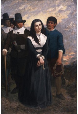 lutati-niwl:  June 10, 1692: The Salem witch trials: Bridget Bishop is hanged at Gallows Hill near Salem, Massachusetts for “certaine Detestable Arts called Witchcraft &amp; Sorceries.” Witch Hill (The Salem Martyr), 1869, oil on canvas, by Thomas