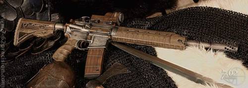 ceorlhrodberht: wotan1488: bolt-carrier-assembly: latmover:  7.62 precession Viking themed AR-15  Th