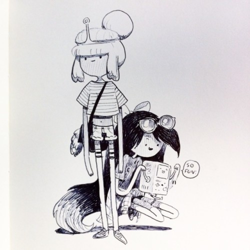 kingofooo:Princess Bubblegum, Marceline, and BMOby character & prop designer Joy Angfrom Joy:Cal