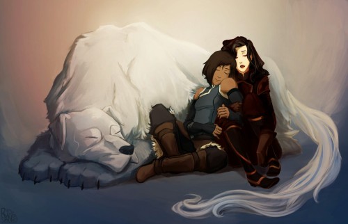 thefingerfuckingfemalefury:rynnic-art:Ahh it’s finally done! And Korrasami is STILL canon!!Korrasami