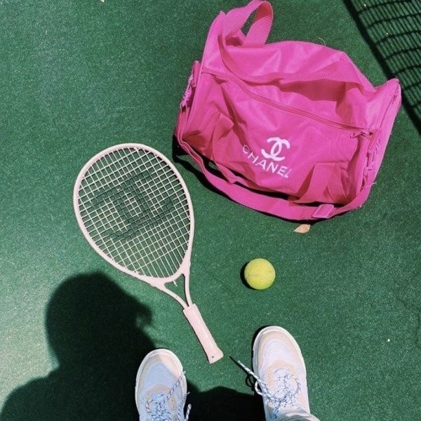 pink chanel tennis racket