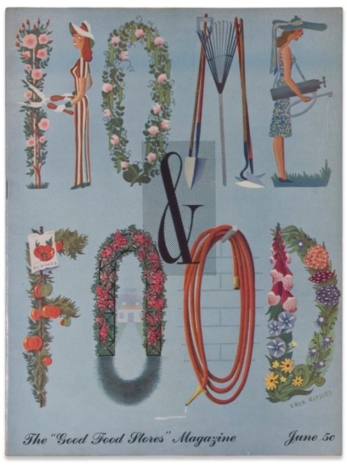 Erik Nitsche, cover illustration for Home and Food, 1950s. The Good Food Stores Magazine.