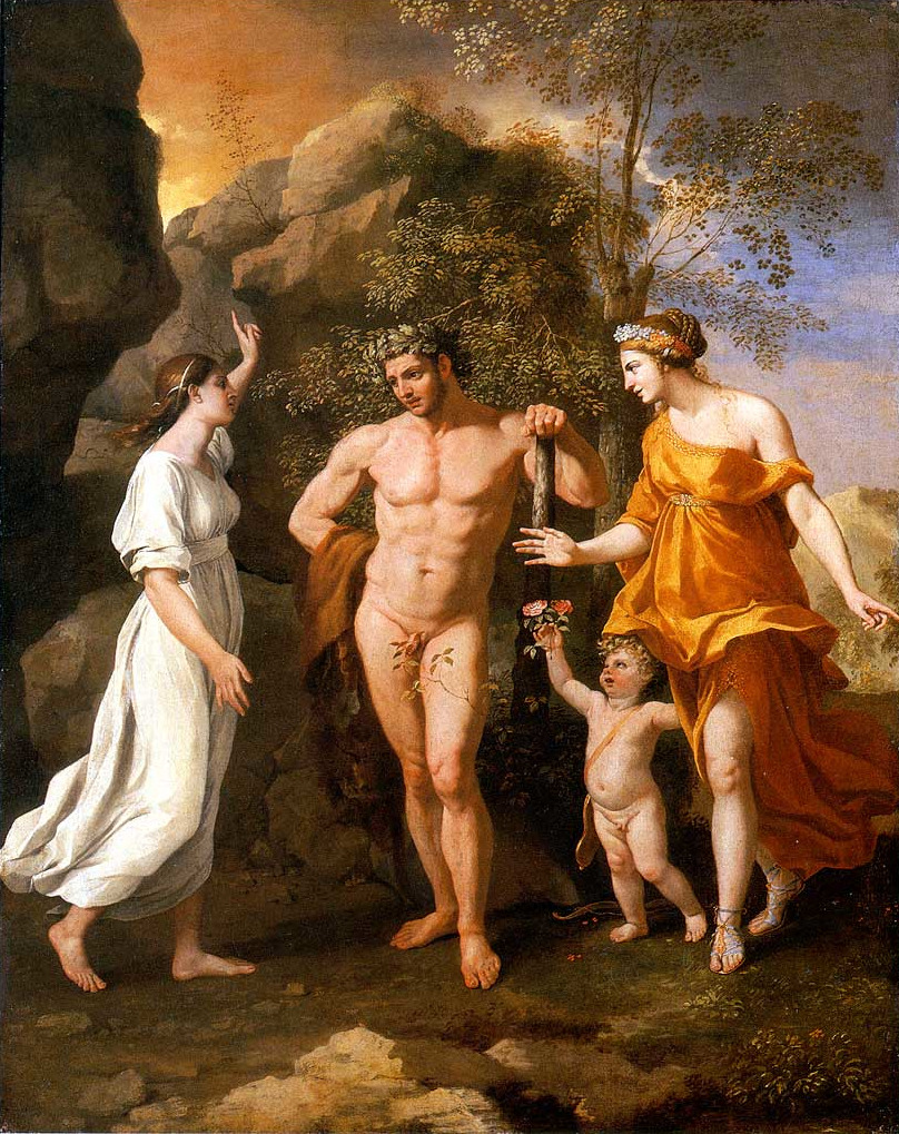 necspenecmetu:  Nicolas Poussin, The Choice of Hercules, 17th century 
