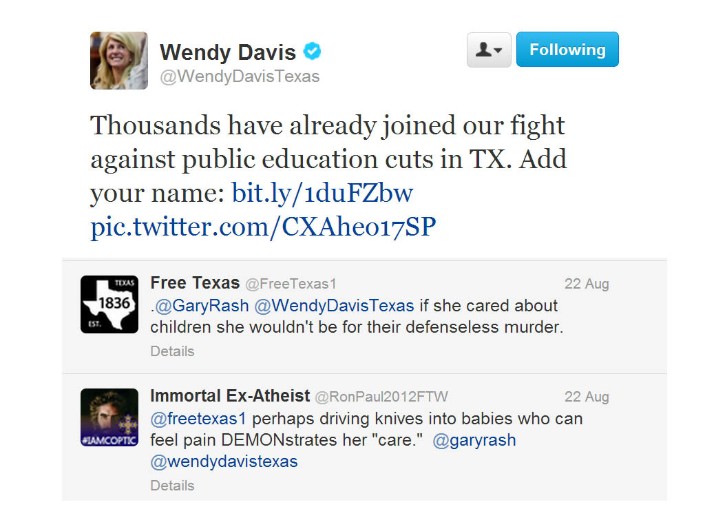 crissle:  wendy davis is a smart, progressive woman in a big ass red state. God bless