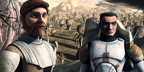 soka-tano:star wars gif meme: [02/07] relationships↳ Commander Cody & Obi-Wan Kenobi