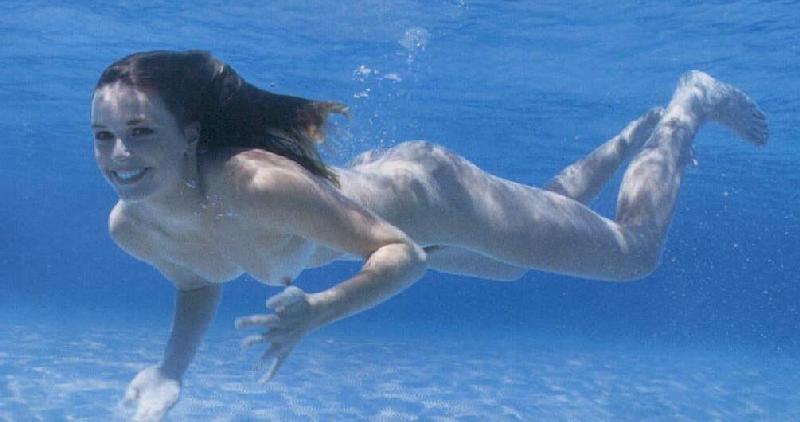 Underwater skinny dipping girl