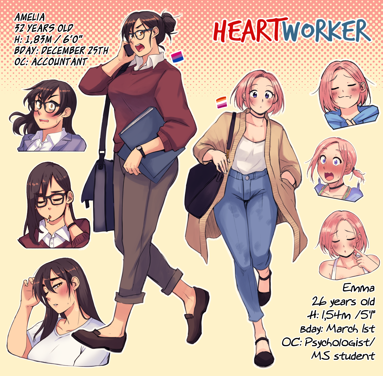 akiosketch:Profiles for my girls