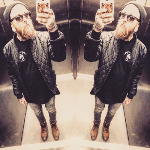 Mirrored mirror. Rockin my new shoes and my brand new Yellowhammer Tattoo shirt. #beard #tattoos #ta