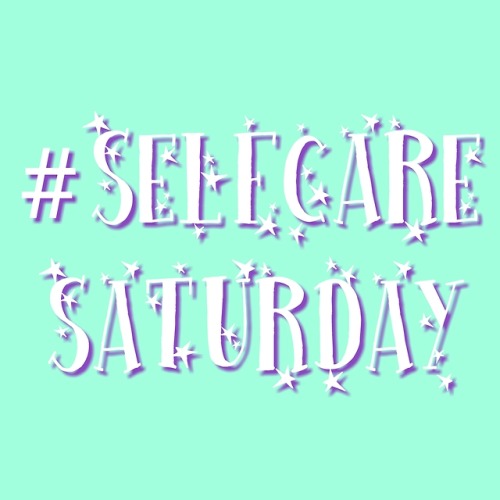 (Image description: a mint green square with the words “#SelfCareSaturday in white text with a