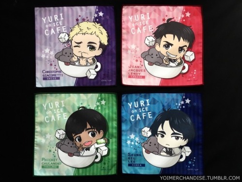 yoimerchandise:  YOI x Avex Pictures Yuri on ICE Cafe (2017) Merchandise Original Release Date:May 2017 Featured Characters (9 total):Viktor, Yuuri,   Makkachin,   Yuri, Otabek, Christophe, JJ, Phichit, Seung Gil Highlights:Members of the YOI cast host