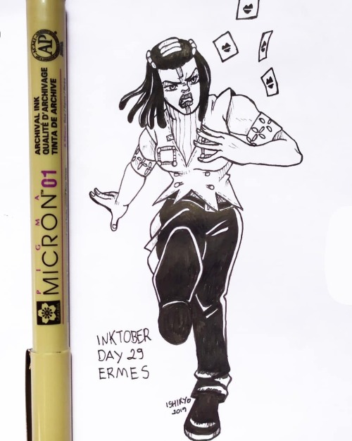 Inktober Day 29 - Ermes I need new pens… #inktoberday29 #inktober2019 #ermescostello #hermesc