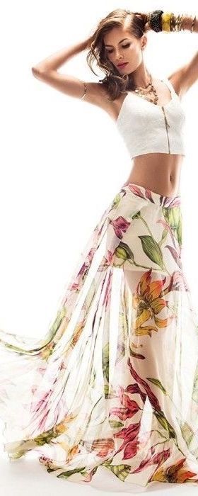 Closet Craze — Floral Flowy Maxi Skirt