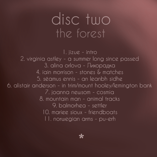 tamlien:{ CARVER: A PLAYLIST }&gt; disc one (the court)&gt; disc two (the forest)download available 