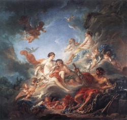 via-appia:  Vulcan Presenting Venus with Arms for Aeneas, 1757  François Boucher (1703 – 1770)