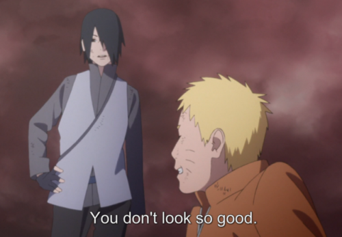 milkshake-fairy:What kind of gross flirting in the middle of the battle field?? Boruto’s dads are so