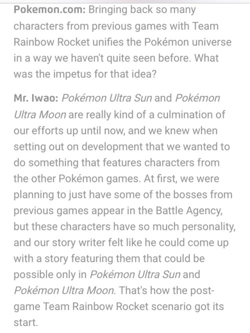 pokesception: greninja-sex-party: An official interview for Ultra Sun and Moon confirms that the vil