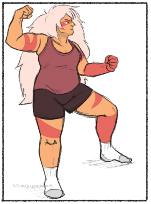 flexingcheeto:  Chub!Jasper appreciation AU: Jasper models for an art class, gets Peridot/Lapis&rsqu