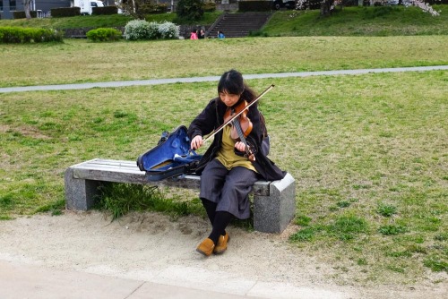 Walk along Kyoto’s Kamo River on a sunny day and you’re sure to pass at least one person practicing 