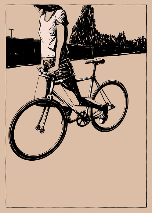 tonightwedrinktomorrowweride:  Velo Girls by Artist Adams Carvalho . http://ffffixas.tumblr.com/