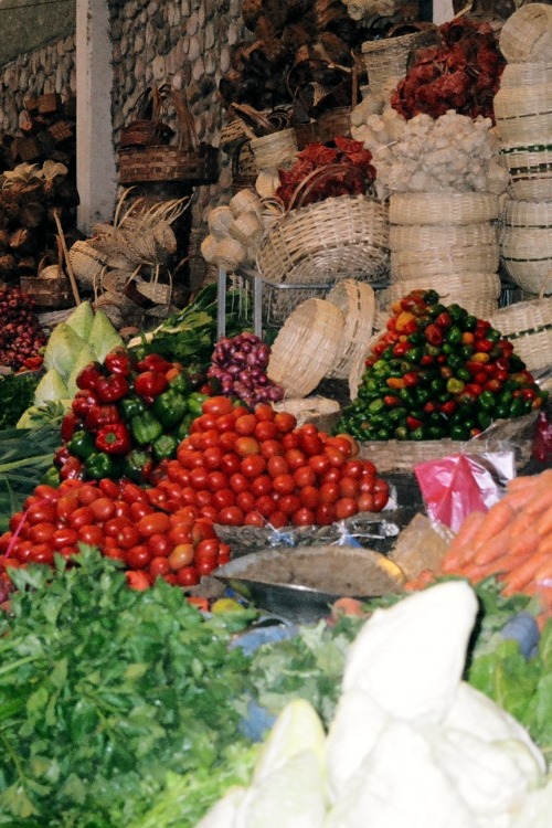 Fruits and Vegetables, Market, Tarabuco, Bolivia, 2007.