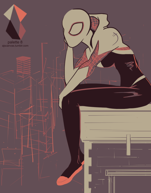 Colour Palette ChallengeCharacter: Spider-Gwen, Palette: 8 Suggested by: bananacreamcakecomic