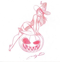 grimphantom2:  melivillosa:  pumpkin #inktober #drawlloween    Sexy pumpkin witch =P