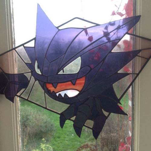 retrogamingblog:Ghost Pokemon Stained Glass made by StainedGlassGeek