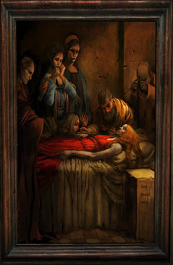 revolver-ossified:  There are paintings from Silent Hill 3 in Metal Gear Solid 3