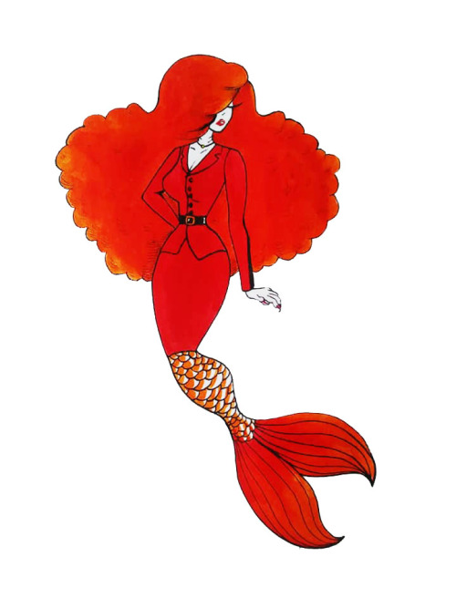 thecaffeineartwarrior:Ms. Bellum Mermaid, for mermay day 26!