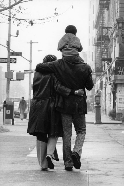 standingatthefence: Chester Higgins | Young Family Strolling, Harlem, 1972