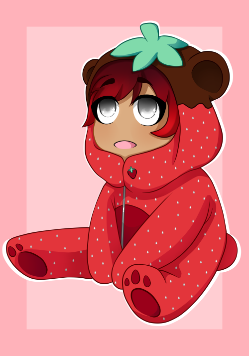 a strawberry? no, a strawBEARy young ruby chibi.do not repost / edit / redistribute this anywhere.co