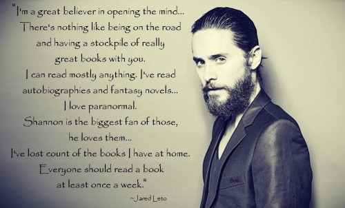 Do you read books?I personally couldn&rsquo;t live without them! :)#MARSquote by Jared Leto