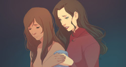 denimcatfish:  Because season finale feels. Quick art of Asami helping Korra get clean.  T ^T