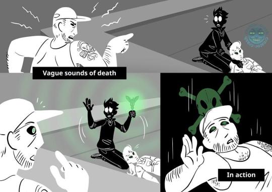 The second part of the 'Caduceus' comic, along with the blackout poem